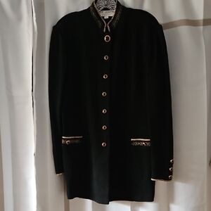 St. John Black Blazer with Gold Details